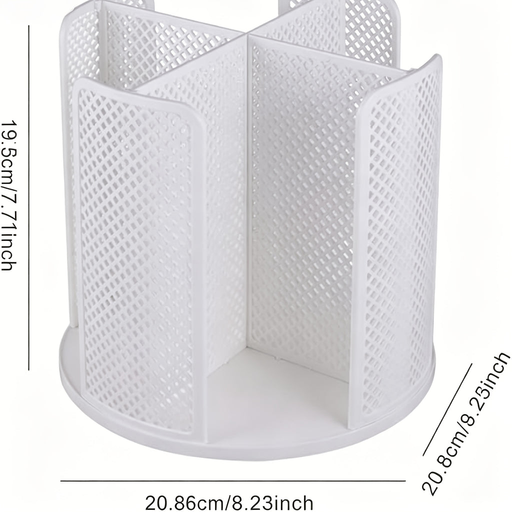 Rotating Paper Cup Holder with 4 Compartments | Disposable Coffee Cup Dispenser & Lid Rack for Countertop, Kitchen, Coffee Station & Bathroom | White or Black