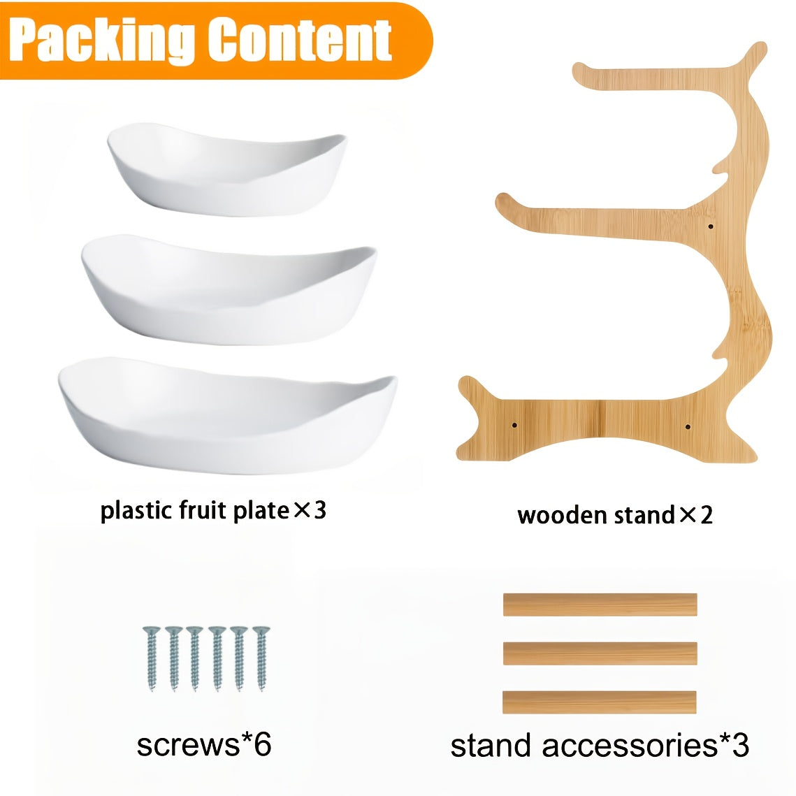 Tiered Fruit Basket Stand 2 or 3 Layer Nordic Style Fruit Bowl Wooden Plastic Snack Tray Kitchen Counter Organizer for Home Dining Table Storage