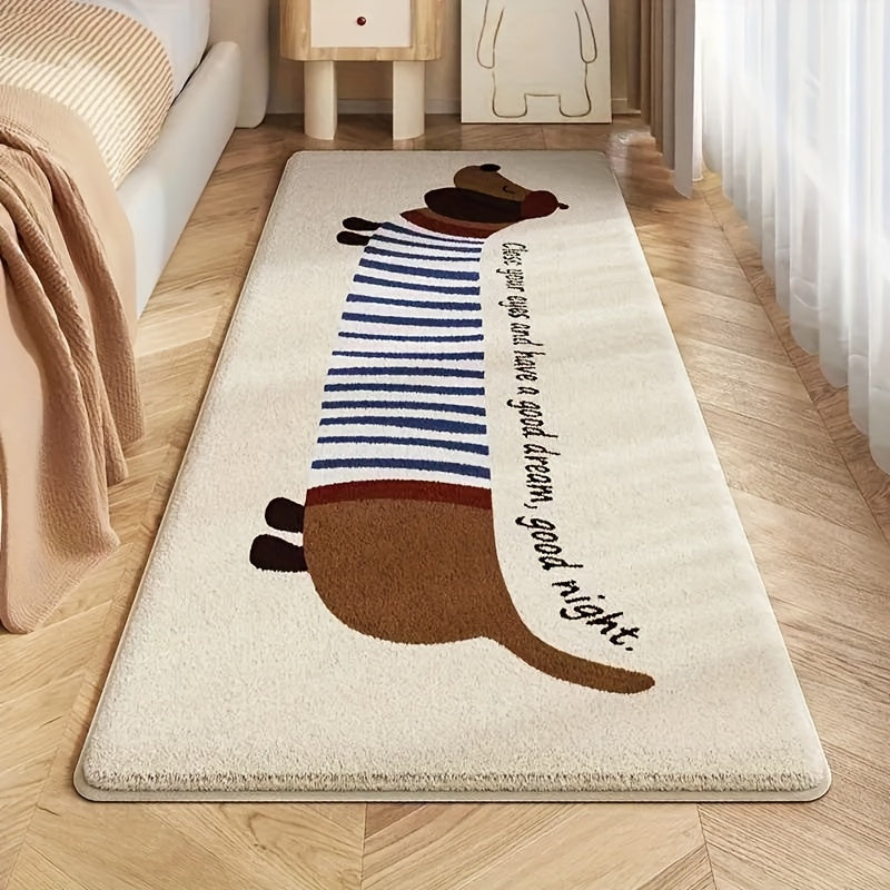Cute Dachshund Plush Rug – Non-Slip Washable High-Pile Carpet | Pet Lover Gift