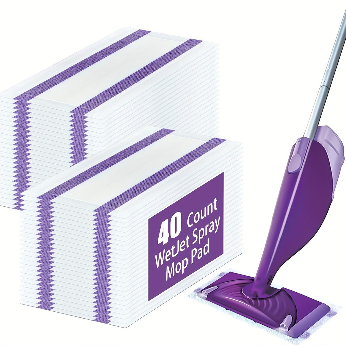 Mop Pad Refills 40 Pack – Dry & Wet Disposable Floor Cleaning Pads Compatible with WetJet & All Mop Models | Multi-Surface