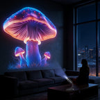 USB Mushroom LED Night Light Neon Projection Lamp for Bedroom Car Ceiling Decor – 10-in-1 Atmosphere Light Perfect Gift