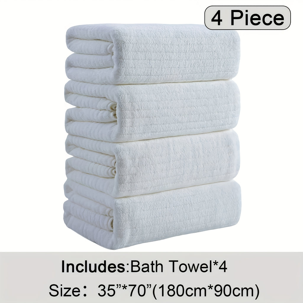 Oversized Bath Towel Set 4 Piece 35x71 Inch – Ultra Soft Quick-Dry Absorbent Microfiber Towels for Bathroom Spa Gym Travel, 10 Colors