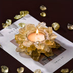 Natural Crystal Candlestick Holder Handmade Rose Quartz Citrine Amethyst – Unique Home Decor Candle Holder Gift for Teacher Appreciation Festival Holiday