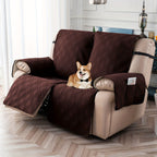 Waterproof Split Recliner Loveseat Cover 2 Piece Set Non-Slip Elastic Strap Washable Reclining Sofa Slipcover Furniture Protector for Moving Parts Contemporary Style