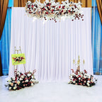 Wrinkle-Free White Backdrop Curtains Polyester, Wedding Party Photo Backdrop Drapes Rod Pocket, Single Panel or Sets of 6 8 12 Pieces