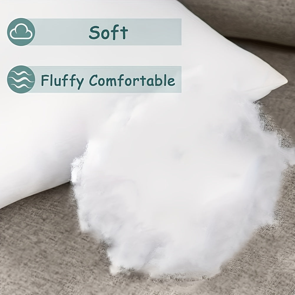 Hypoallergenic Fiber Pillow Inserts 1/2/4 Pack – White Square Cushion Filling with Zipper, Polyester Sanded Soft Fill for Sofa Bed Patio Bedroom Office Living Room Indoor Outdoor Decor