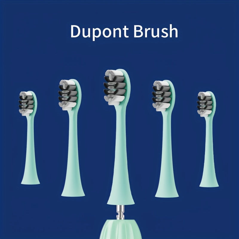 IPX8 Sonic Electric Toothbrush USB Rechargeable 5 Brush Heads Metal Shaft Smart Timer Couple Set for Adults Men Women