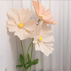 Giant Artificial Paper Peony Flowers Set of 3 – Large Paper Craft Floral Arrangements with Base Stems for Wedding, Birthday Party, Home Decor & Window Display