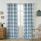Buffalo Plaid Blackout Curtains Farmhouse Thermal Insulated Drapes | Room Darkening Window Panels for Bedroom Dining Room, 9 Colors 14 Sizes, Single or 2-Panel Set