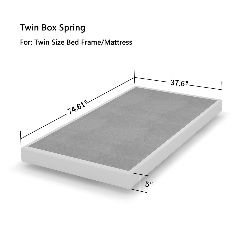 Heavy Duty Box Spring Foundation | 5", 7" & 9" High Metal Frame with Fabric Cover, Easy Assembly – Twin, Full, King