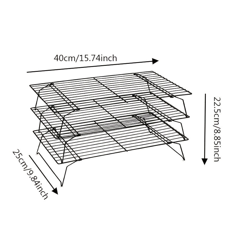 Wire Cooling Rack Set Collapsible Stainless Steel with Muffin Cup Slots - Baking Rack for Cakes, Cupcakes, BBQ & Drying, Stackable Oven Safe Cooling Grid
