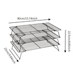 Wire Cooling Rack Set Collapsible Stainless Steel with Muffin Cup Slots - Baking Rack for Cakes, Cupcakes, BBQ & Drying, Stackable Oven Safe Cooling Grid