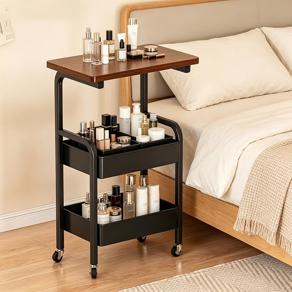 3-Tier Heavy-Duty Metal Rolling Kitchen Cart – Mobile Storage Shelving Unit for Pantry, Apartment & Small Spaces | Sturdy Utility Cart