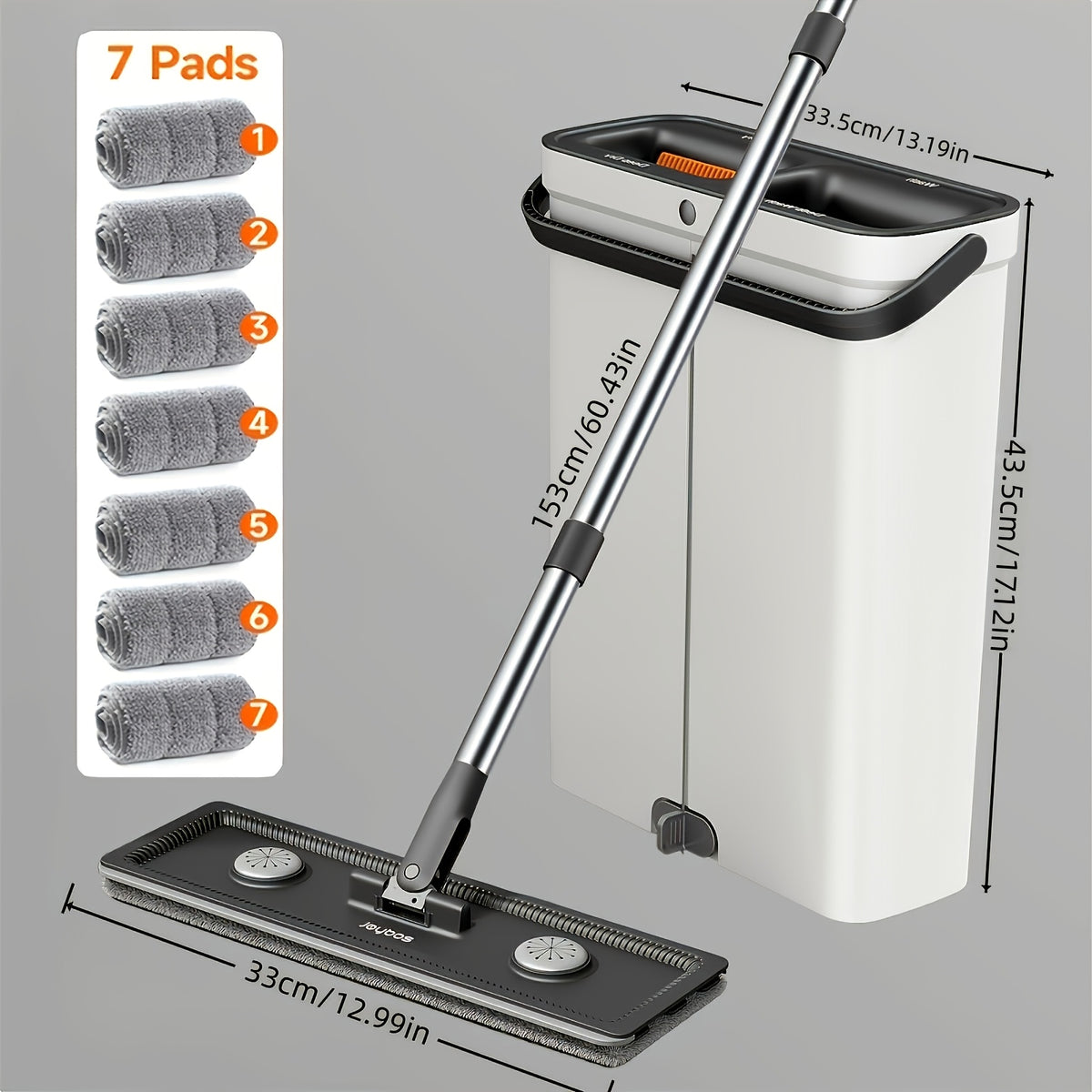 Flat Mop and Bucket Set 360 Degree Rotating Hands-Free Wringing Dual Compartment Clean Dirty Separation Ultra-Fine Fiber Floor Mop for Kitchen Bathroom Hardwood Tile