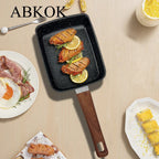 Japanese Tamagoyaki Pan – Non-Stick Rectangular Egg Roll & Omelette Frying Pan | Induction & Halogen Compatible | Dishwasher Safe | Wooden or Plastic Handle