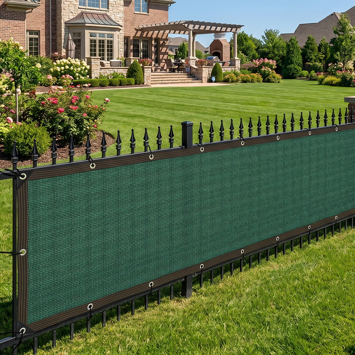 Privacy Screen Fence Heavy Duty HDPE Mesh Outdoor Shade Cloth Barrier 5x25ft 6x50ft with Rope Green Brown Black