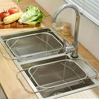 Expandable Stainless Steel Colander | Foldable, Telescopic | Fruit, Vegetable & Pasta Strainer
