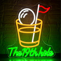 Golf Neon Sign Wall Light – Dimmable LED Multi-Color “The 19th Hole” with Golf Flagstick Design, Plug & Play for Man Cave, Bar & Golf Parties