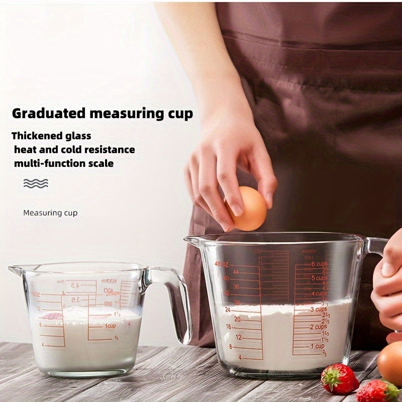 Glass Measuring Cup Set - Borosilicate Tempered Glass, 4-Piece or 9-Piece with 100ml Espresso Cups, Essential Kitchen Measuring Tools