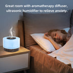 Aromatherapy Diffuser Humidifier Set 500ml Ultrasonic Cool Mist with 7 Color LED Night Light and 6 Essential Oils Gift Box
