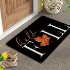 Thanksgiving Welcome Mat Autumn Maple Leaf - Non-Slip Washable Flannel Doormat for Entryway Porch Bedroom, Soft Seasonal Fall Floor Mat, 2 Sizes