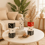 Ceramic Dice Vase Handmade Unique Decorative Vase for Dried Flowers Roses Pampas Grass Modern Home Decor Gift