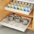 Pull Out Cabinet Organizer Slide Out Drawer Shelf No Drill | Under Cabinet Pull Out Shelf for Kitchen Bathroom Garage Bedroom