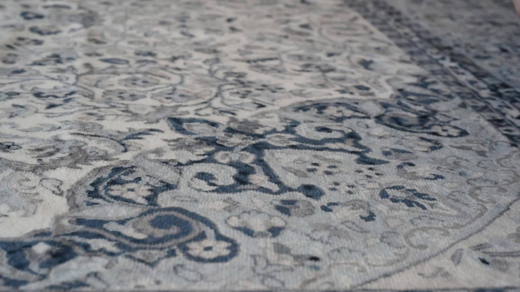 Vintage Blue & White Porcelain Runner Rug – Washable, Non-Slip, Low Pile | Hallway, Kitchen & Entryway | 5 Sizes | Nuvia Haven
