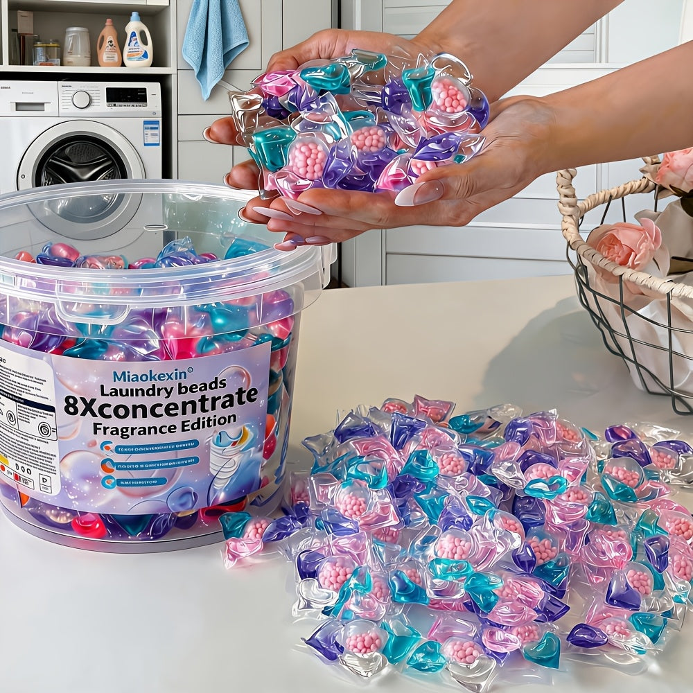 5-in-1 Laundry Detergent Beads Concentrated Formula - Chlorine-Free HE Compatible Stain Removal Laundry Beads 300g 600g Bulk Pack