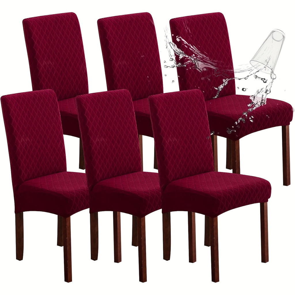 Dining Chair Covers Set of 4 6 Stretch Jacquard Slipcovers - Removable Washable Chair Protectors for Kitchen Parsons Dining Room Chairs