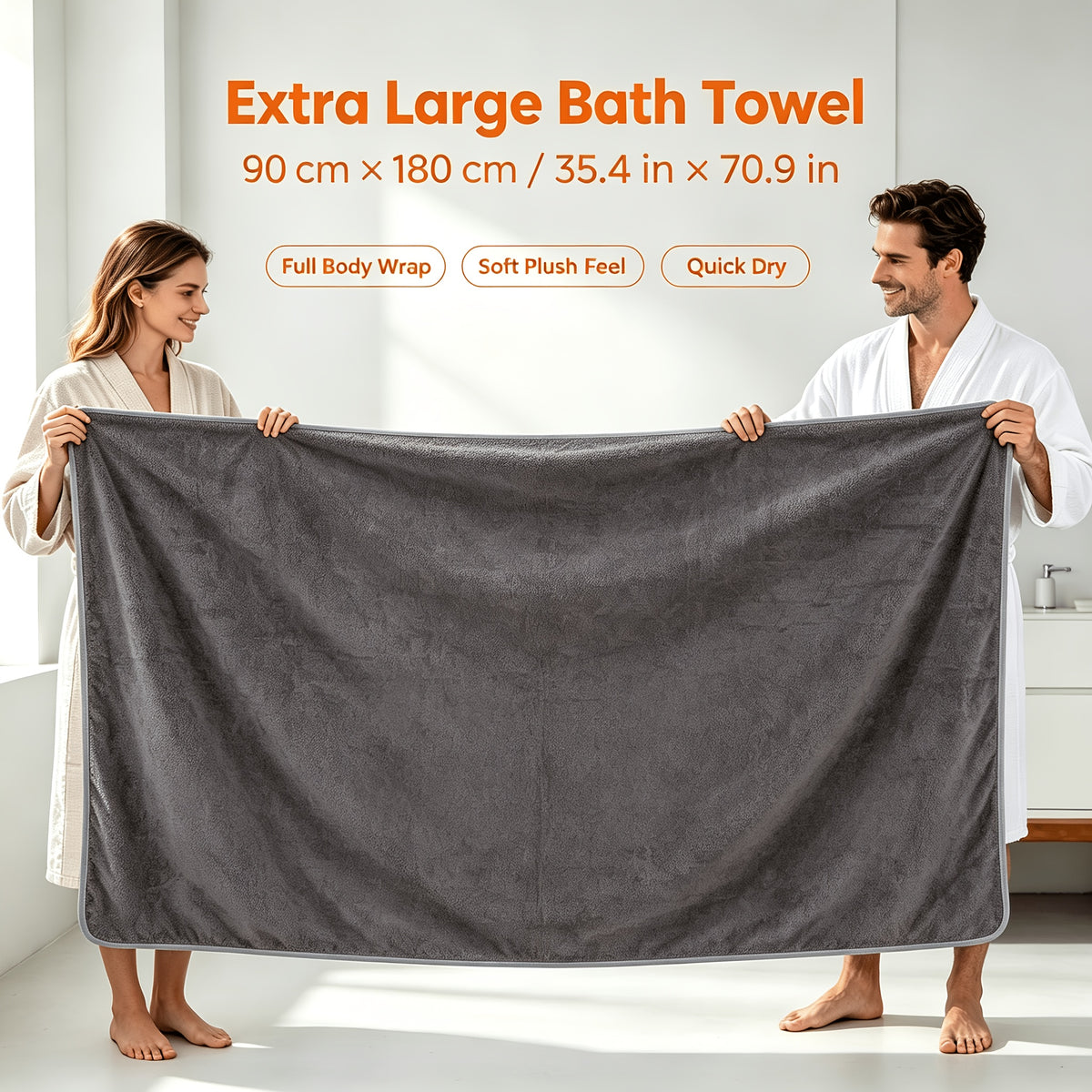 Microfiber Bath Towel Set 4 or 8 Piece – Extra Large 71×35” Ultra-Soft Quick Dry – Includes Bath Towel, Hand Towels, Washcloths & Hair Drying Cap for Bathroom, Hotel & Gym