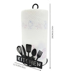 Paper Towel Holder Black Iron Countertop Napkin Dispenser – Kitchen Theme Tissue Stand for Kitchen, Living Room, Bedroom & Coffee Bar