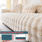Faux Rabbit Fur Plush Sofa Cover Thick Milkskin Split Slipcover Cozy Winter Warmth Pet Friendly Machine Washable 1 2 3 4 Seater Living Room Bedroom Office