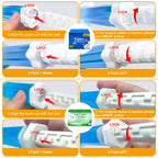 Toilet Cleaning Gel Stamps with Dispenser & Air-Freshening Fragrance – 8 Pieces / 96 Gel Patterns Toilet Bowl Cleaner for Ceramic Surfaces, Bathrooms & Kitchens