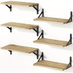 Farmhouse Floating Wall Shelves 3/6pcs Heavy Duty Long Ledge Shelf Set for Bedroom, Bathroom, Living Room & Kitchen Decor, Wall Mounted Storage Shelving for Home Organization