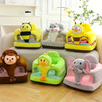 Kids Cartoon Sofa Chair Soft Thickened Toddler Seat – Cute Animal Design (Monkey, Elephant, Duck & More), Safe Learn-to-Sit Baby Chair, Portable Space-Saving Kids Furniture