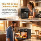 Large Capacity Air Fryer 6QT & 12QT with Visual Window Smart Auto-Cook Anti-Scald Handle for Chicken Fish and More