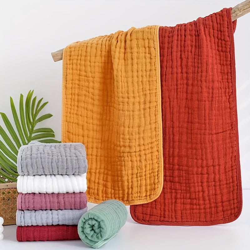 Six-Layer Gauze Cotton Hand Towels 4-Pack – Lightweight Quick-Dry Gingham Towels for Bath, Face, Gym & Spa | 280 GSM Soft Breathable Washcloths