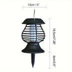 Solar UV Mosquito Killer Lamp Outdoor Electric Grid Sticky Board Dual Trap Flying Insect Killer No Power Needed for Courtyard Terrace Garden Patio Black