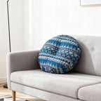 Round Seat Cushion 40x40cm 15cm Thick Firm Futon Meditation Mat Removable Linen Cover Chair Pad for Office Dining Chair Home Decor All Seasons Christmas