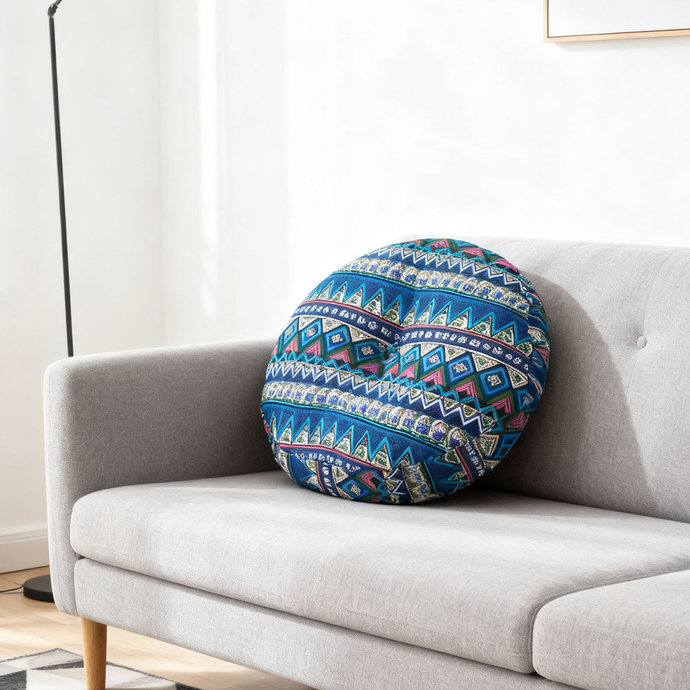 Round Seat Cushion 40x40cm 15cm Thick Firm Futon Meditation Mat Removable Linen Cover Chair Pad for Office Dining Chair Home Decor All Seasons Christmas