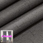 Linen Textured Blackout Curtains 4 Panels – 100% Room Darkening Thermal Insulated Grommet Drapes, Noise Reducing Window Curtains for Bedroom Living Room, 52W x 63/84/95 Inch