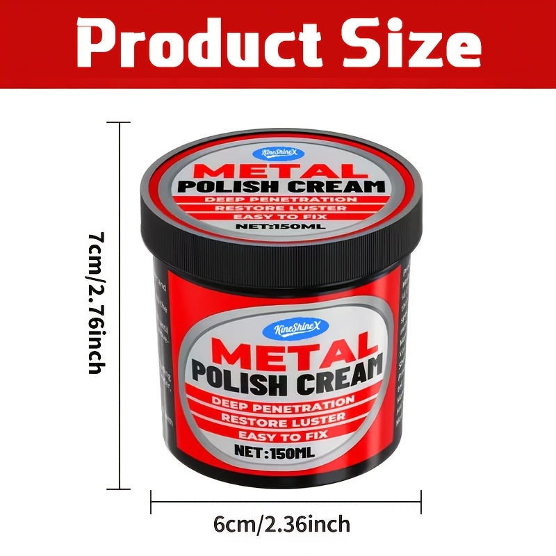Metal Polishing Paste Multi-Purpose Stainless Steel Restoring Cream for Kitchen Appliances, Ovens, Range Hoods & Alloy Surfaces - Glycerin Formula, Smooth Finish, Long-Lasting Shine