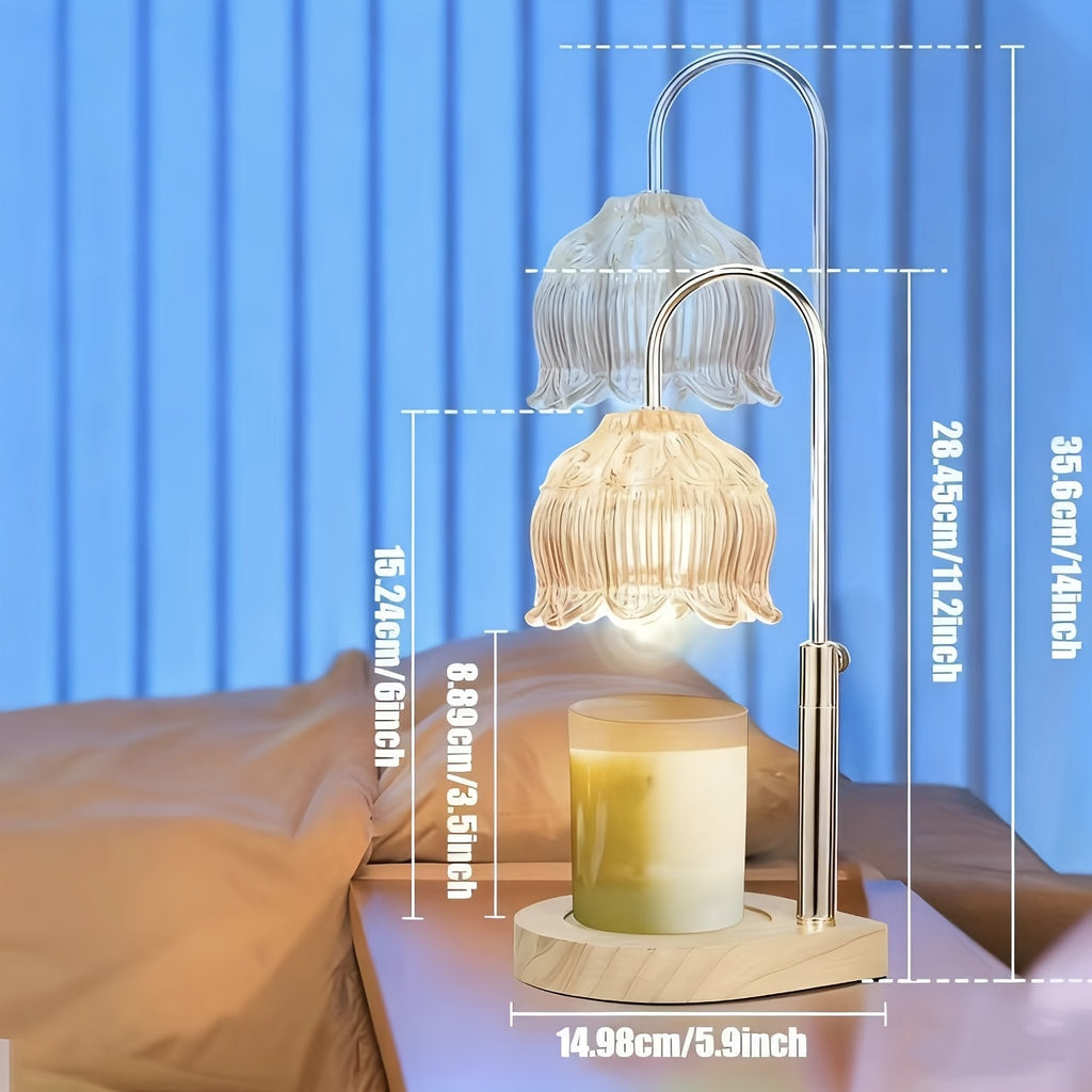 Candle Warmer Lamp Electric Wax Melter with 2/4/8 Hour Timer Adjustable Temperature – Crystal Lily Shape Candle Wax Warmer for Scented Jar Candles Home Fragrance