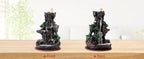 Backflow Incense Burner Waterfall Holder 2-Side Design with 120 Backflow Cones & 30 Incense Sticks - Aromatherapy Ornament for Home Decor, Meditation & Relaxation