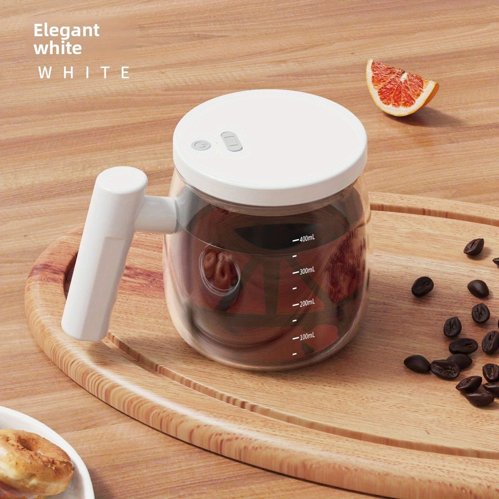 Electric Self-Mixing Mug 13.53oz Borosilicate Glass Auto Stirring Coffee Mug 6000 RPM Battery Powered for Coffee Milk Protein Powder