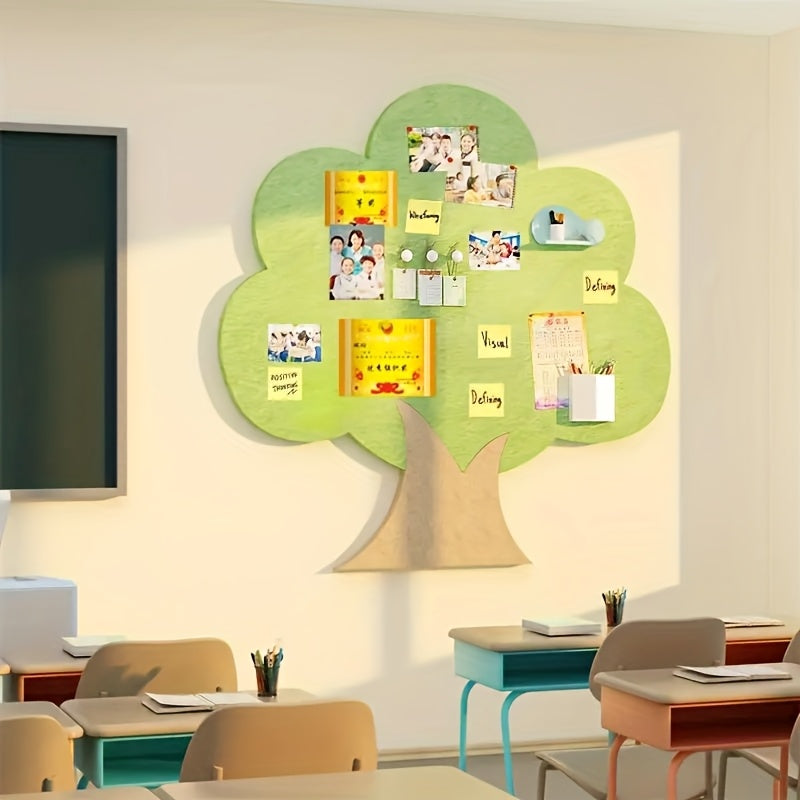 Felt Tree Wall Decor Self-Adhesive Decorative Memo Board 23.6x23.6 Inches No Tools Needed for Home Office Kitchen Bathroom