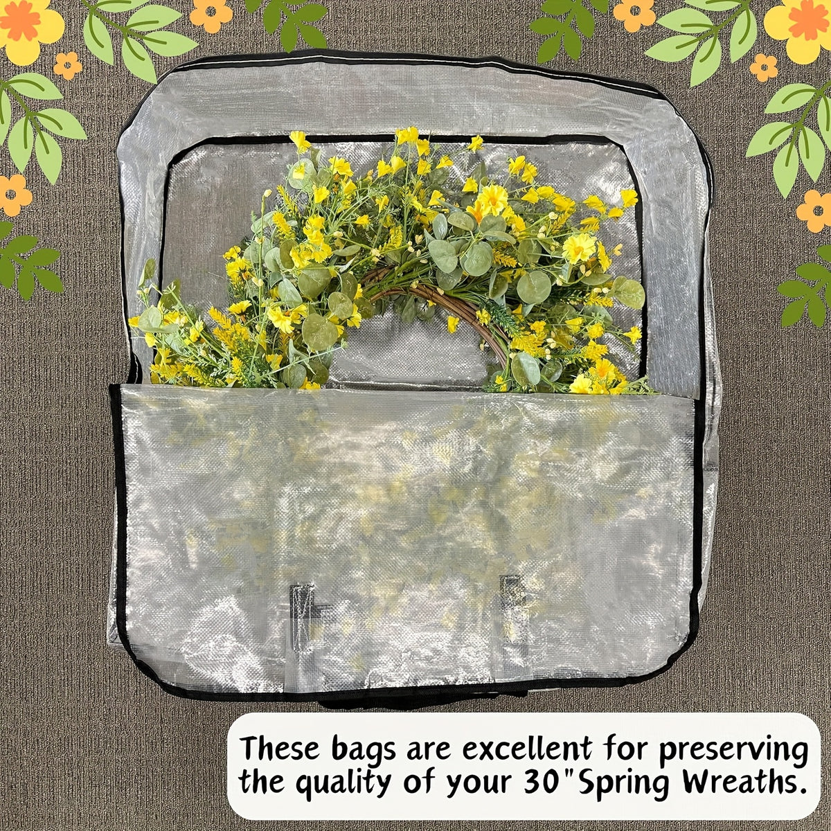 Extra Large Clear Storage Bags with Zipper & Heavy-Duty Handles – 30-Inch Transparent Organizer Bags for Christmas Decorations, Wreaths, Garlands, Clothes, Blankets & Moving, Set of 2 or 4