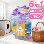 6-in-1 Laundry Detergent Beads with Long-Lasting Fragrance – Laundry Pods for Cleaning & Refreshing, 50 / 100 / 200 Count Value Packs
