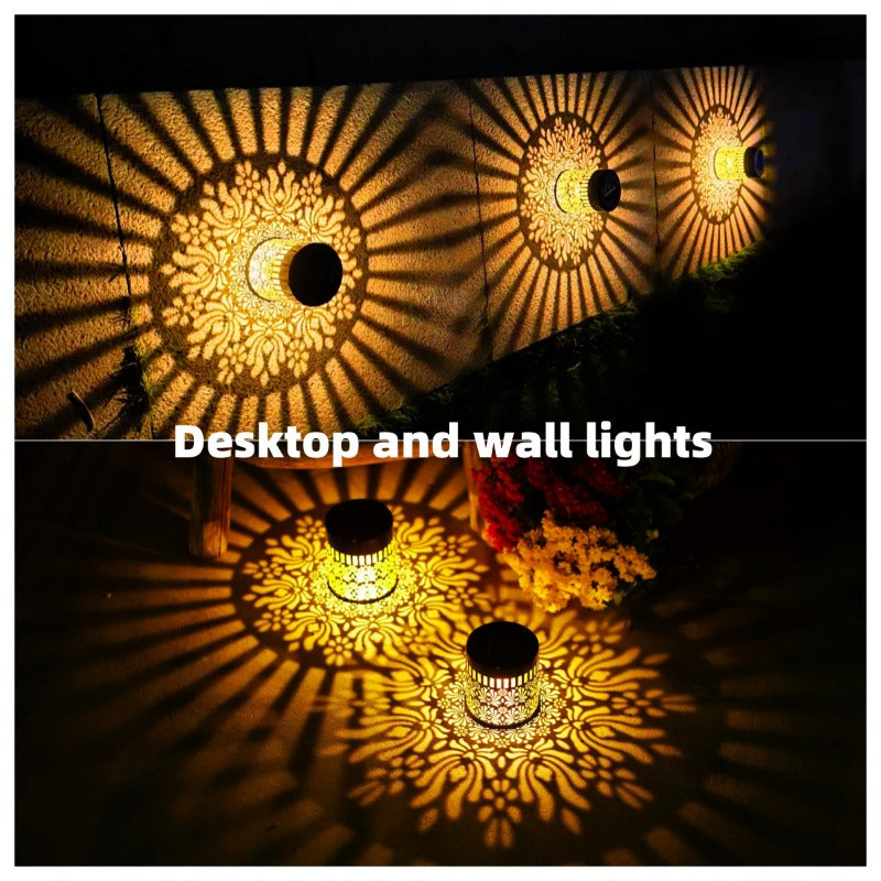 Solar Peony Deck Lights Set of 4 – Vintage Metal Warm Glow Solar Pathway Lamps for Courtyard, Garden, Patio, Fence, Wall & Steps, Mother’s Day & Valentine’s Day Decorative Outdoor Lighting